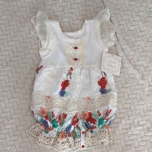 Haute Baby Girl's Ella's Bouquet Floral Bubble Romper